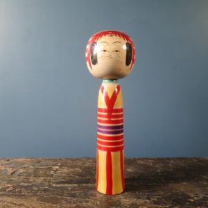 Vintage Japanese wooden Kokeshi doll - Yajiro design