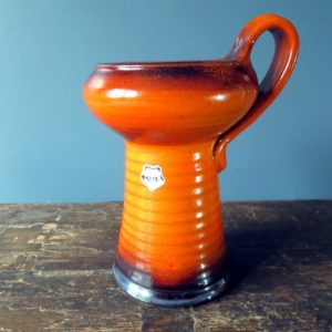 Graduated orange vintage West German Pottery Klinker vase 511-20