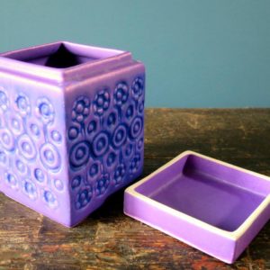 Vintage purple Hutschenreuther West German Pottery box and lid