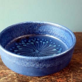 Silberdistel Keramik colbalt blue vintage West German Pottery Vase bowl 710-20