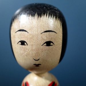 Kokeshi doll - colourful Geisha 'Kijiyama' design, vintage Japanese