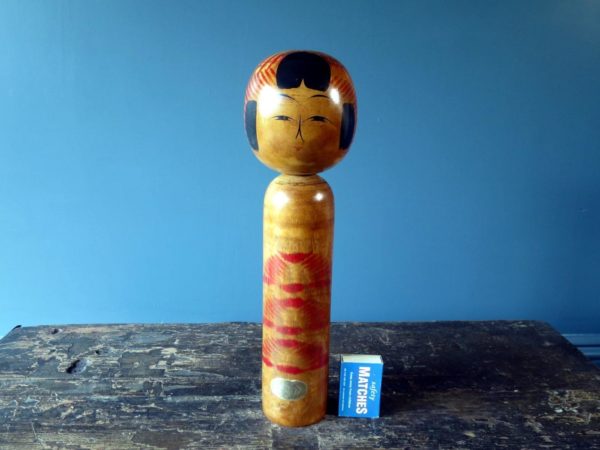 Kokeshi doll - Togatta design with original sticker - large