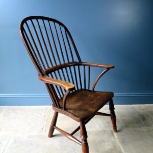 Hooped stick back Windsor Georgian chair 19th century