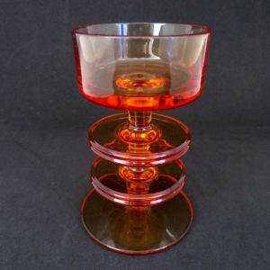 Wedgwood candle holder Sheringham design - 2 hoops in amber colour glass