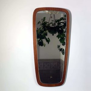 Vintage Danish-style tapered teak mirror