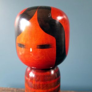 Japanese wooden Kokeshi doll - Yajiro design on cherry wood