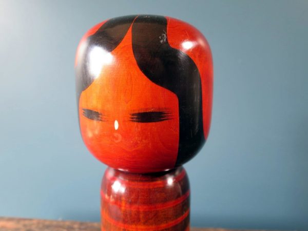 Japanese wooden Kokeshi doll - Yajiro design on cherry wood