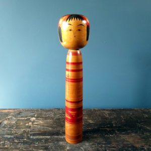 Vintage Japanese Kokeshi doll - Tsuchiyu style with bobble head/squeak