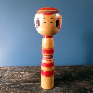 Japanese wooden Kokeshi doll - Yajiro design