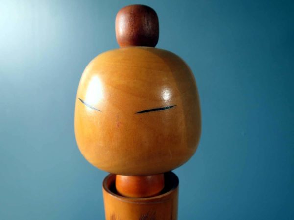 Japanese wooden Kokeshi doll - Nanbu style with barley design