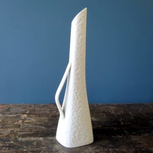 1950s white delicate oblique microdot vase by Hutschenreuther