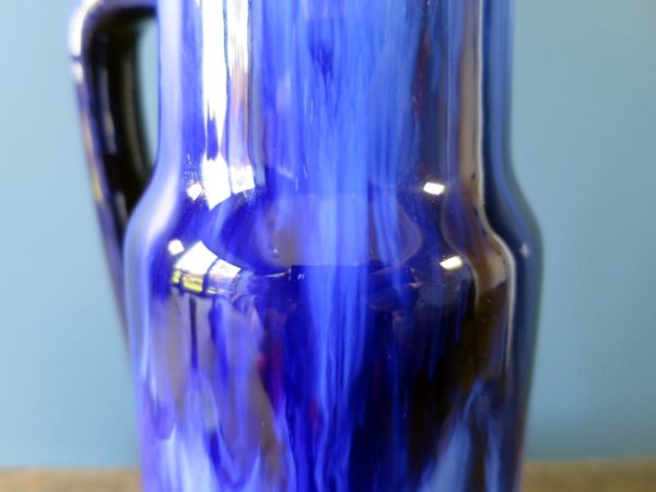 Blue West German drip glaze vase with handle 275-28