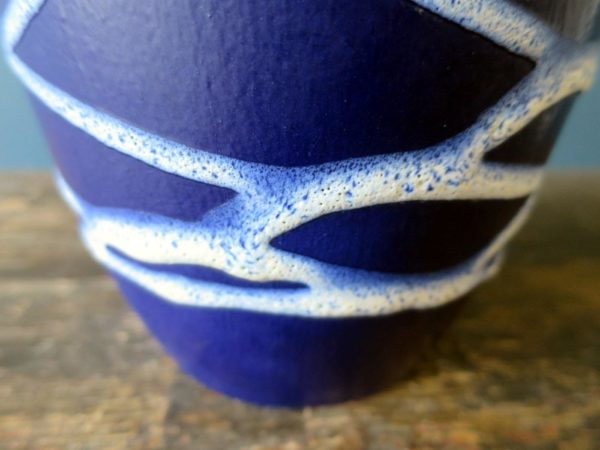 Floor standing Scheurich Keramik West German Pottery blue vase 407-35