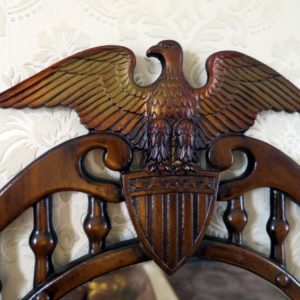 Wood-effect metal American Eagle mirror by Sexton