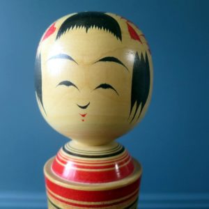 Japanese Vintage Kokeshi doll - Naruko by Sato Toshio 佐藤俊夫 with squeaky head