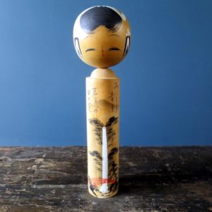 Japanese Kokeshi doll - Souvenir style with waterfall location