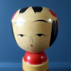 Japanese Kokeshi doll, Sakunami style by Akira Suzuki 鈴木明 1999