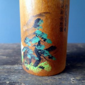Japanese wooden Kokeshi doll - Creative souvenir with river scene
