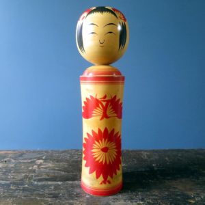 Vintage Japanese Kokeshi doll, Naruko style with squeak