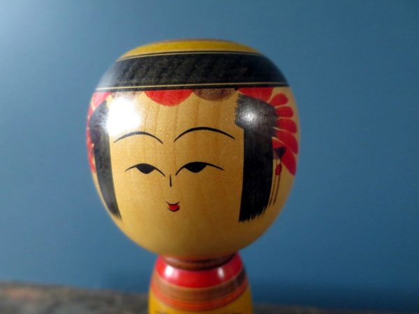 Vintage Yajiro Kokeshi doll by Sato Minao (佐藤美奈雄)