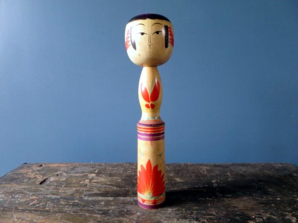 Vintage Yajiro Kokeshi doll with rattle