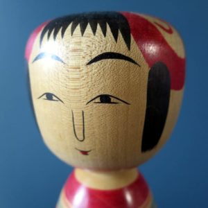Vintage Tsuchiyu Kokeshi doll with ring (輪)