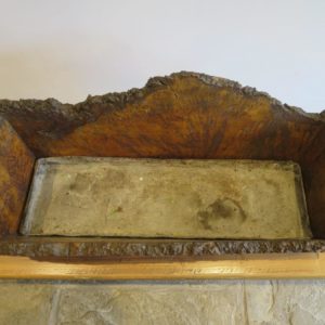 Antique walnut burr wood planter trough