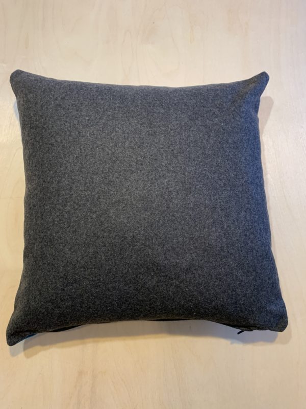 Grey and Blue Wool Scatter Cushion