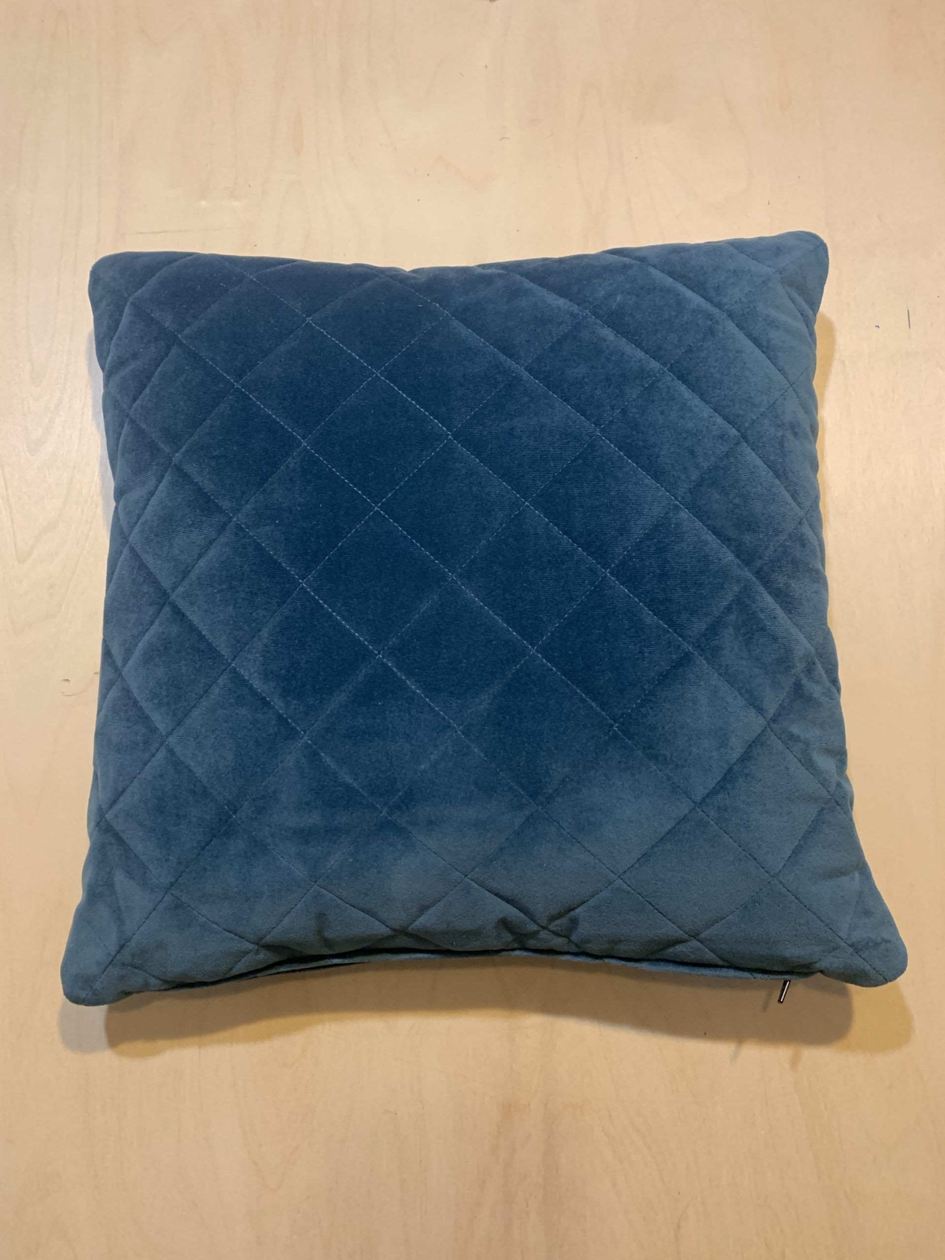 Blue Velvet quilted scatter cushion